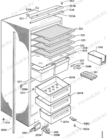 Схема №1 S3130-1I с изображением Ящик (корзина) для холодильника Aeg 2275039366